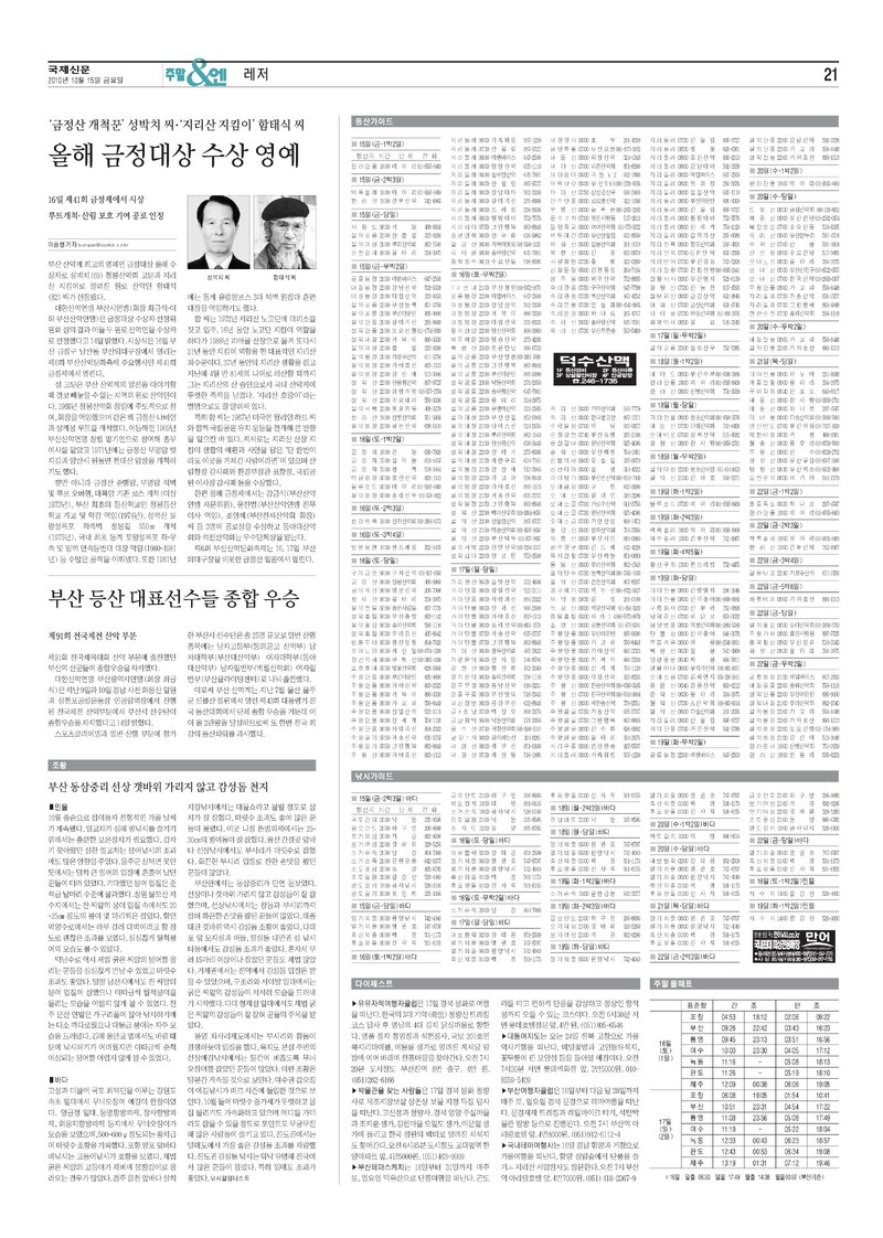 20101015_국제신문_제41회 금정제 금정대상 시상