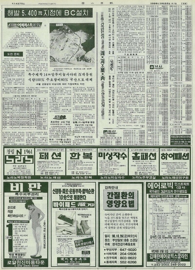 19901025_부산일보_한일 합동 원정대 에베레스트 등반기