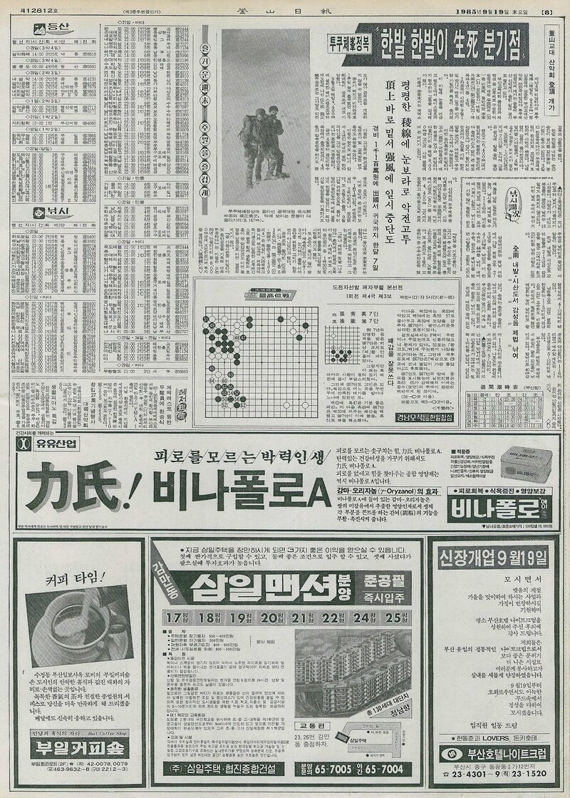 19850919_부산일보_부산교육대학산악회 투쿠체봉 등정 개가
