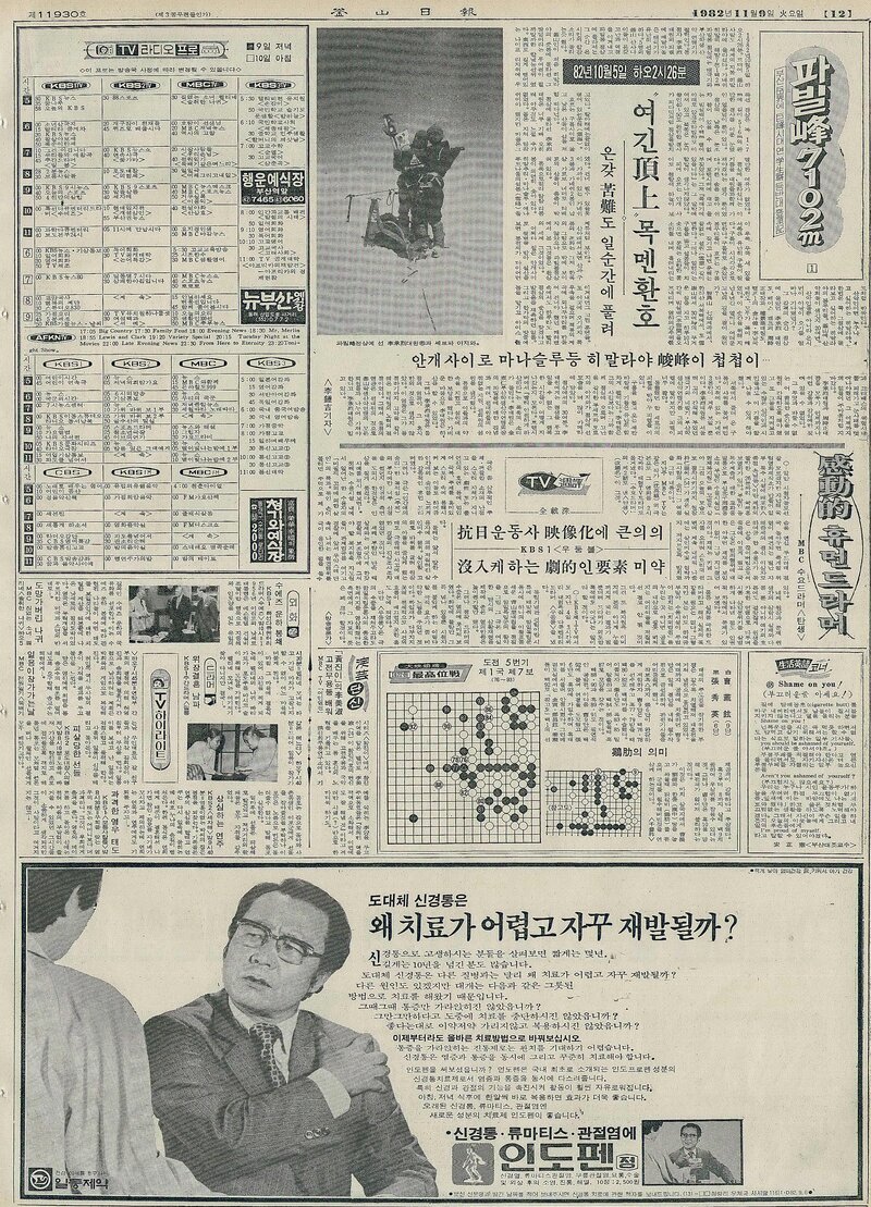 19821109_부산일보_부산학생산악연맹 파빌봉 원정대_등정기