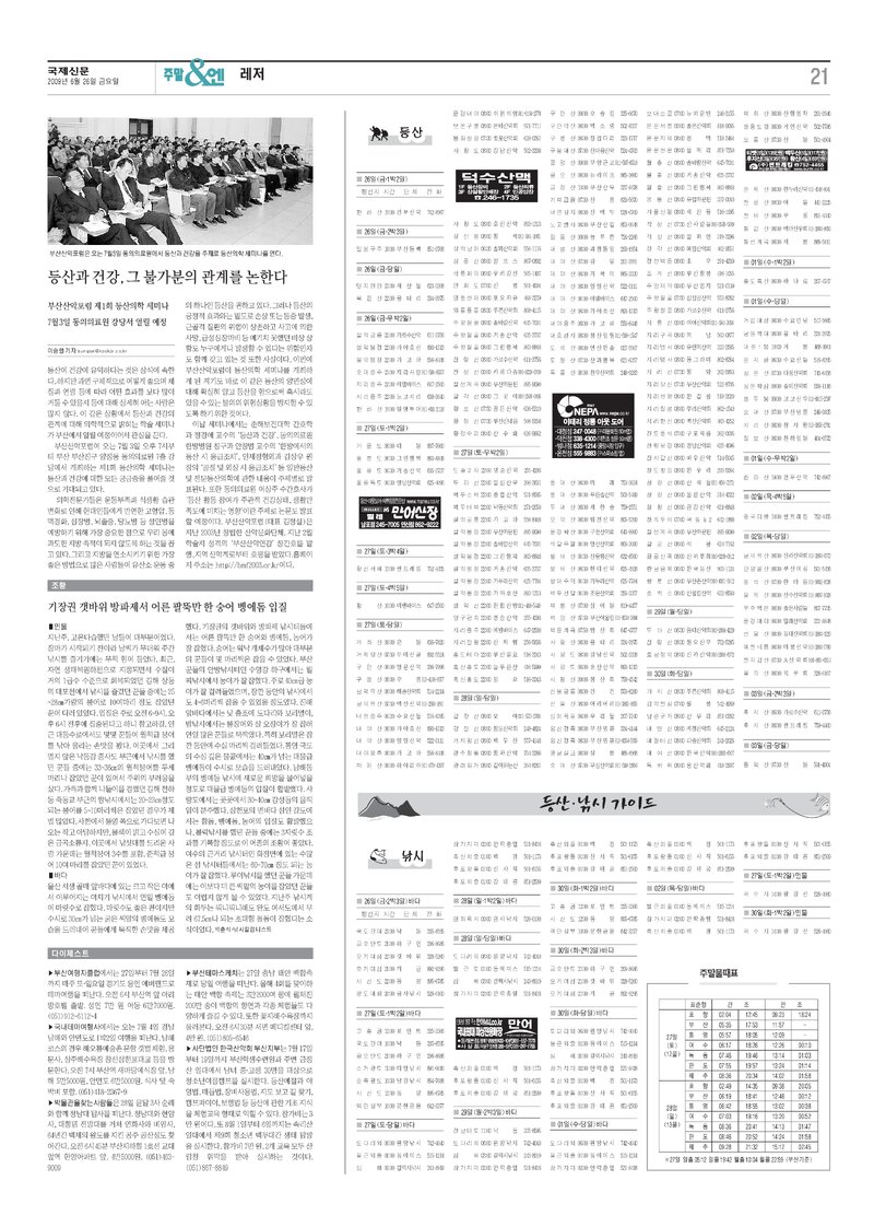 20090626_국제신문_부산산악포럼 제1회 등산의학세미나-등산과 건강, 그 불가분의 관계를 논한다