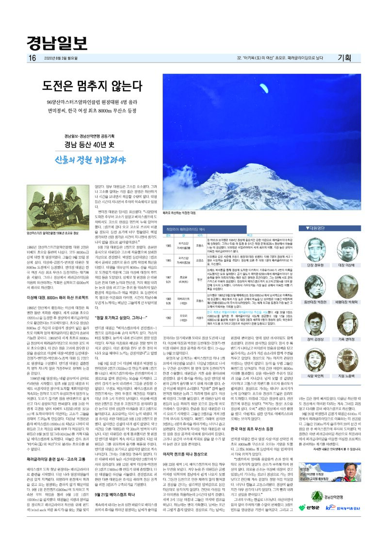 경남 등산 40년사 32_초오유 패러글라이딩_박명환_경남일보_2020
