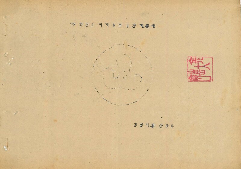 1979 경상대학산악부 하계 훈련 등반 계획서