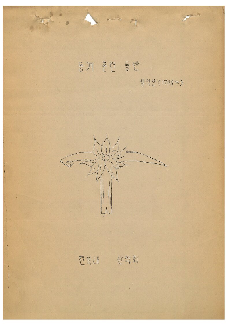 1985 전북대학교산악회 동계 설악산 훈련 등반 계획서