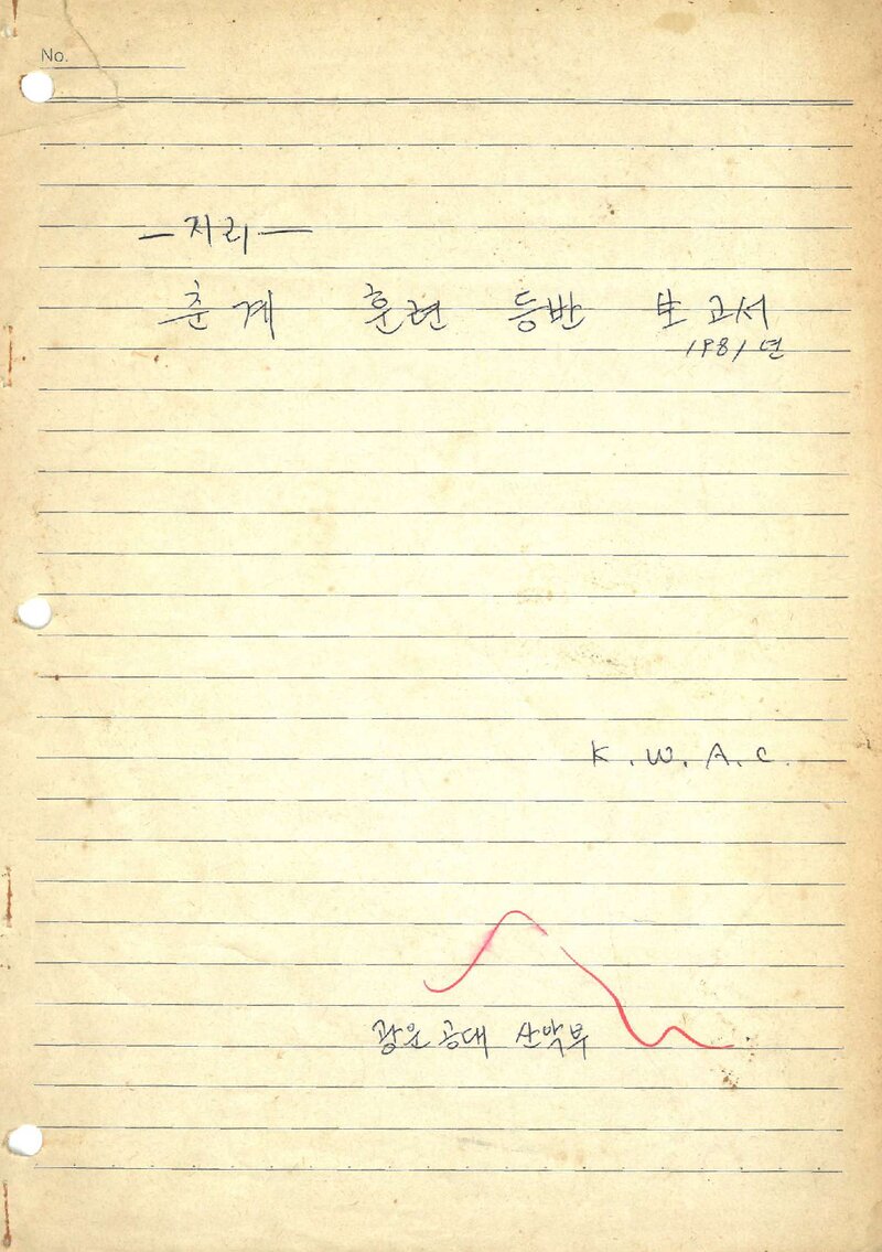 1981 광운공과대학산악부 춘계 지리산 훈련 등반 보고서