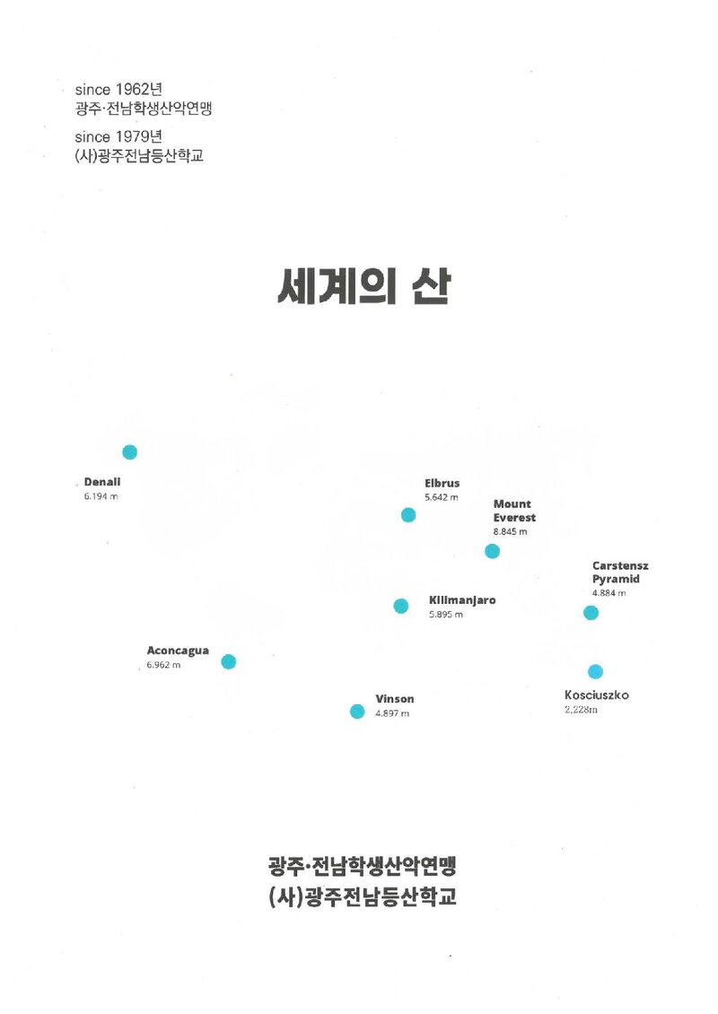 광주전남등산학교 정규반 교육 자료(세계의 산)_2024