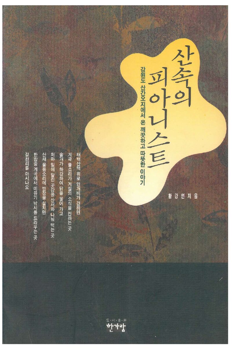 산속의 피아니스트_황강연_도서출판 한가람_1993