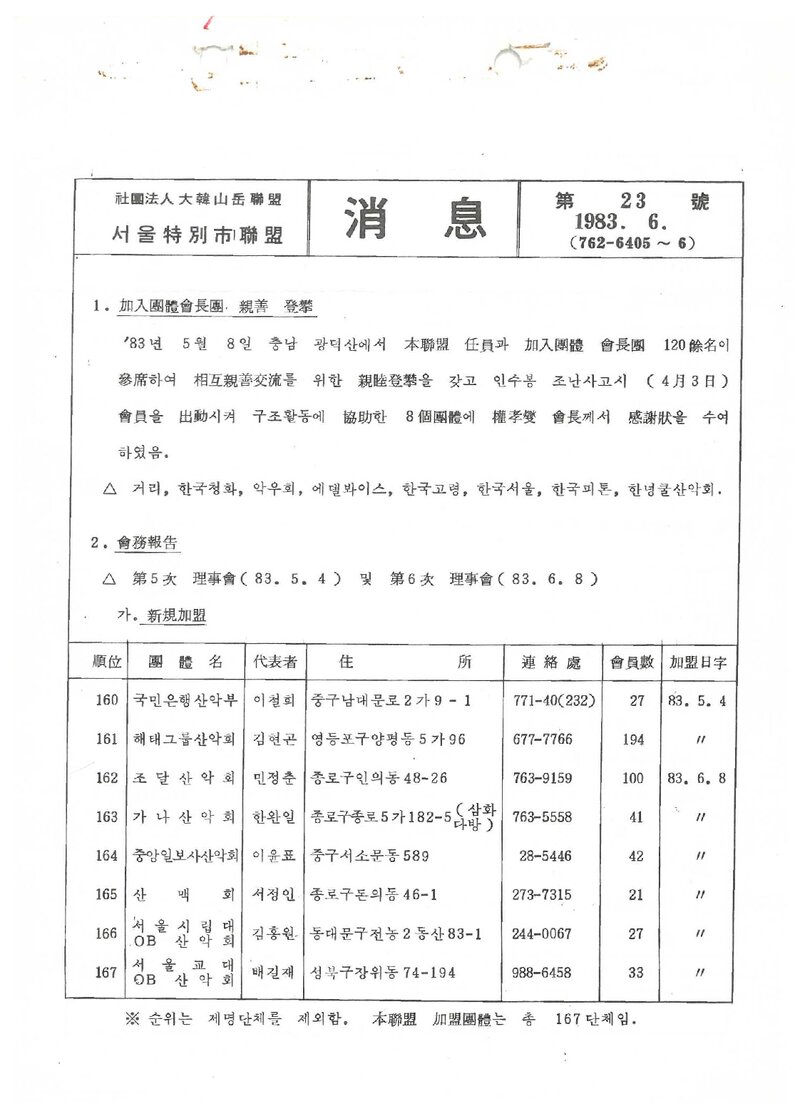 서울특별시산악연맹_월보_소식_제23호_1983.06