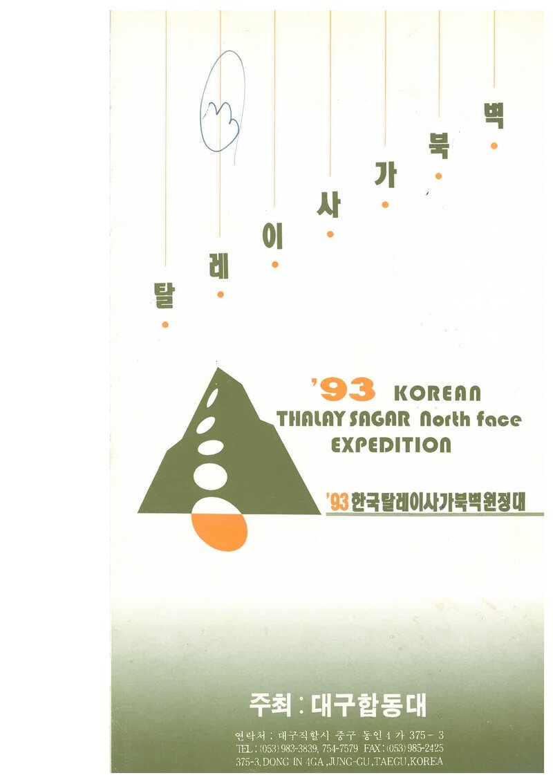 1993 대구합동대 탈레이사가르 북벽 원정 계획서