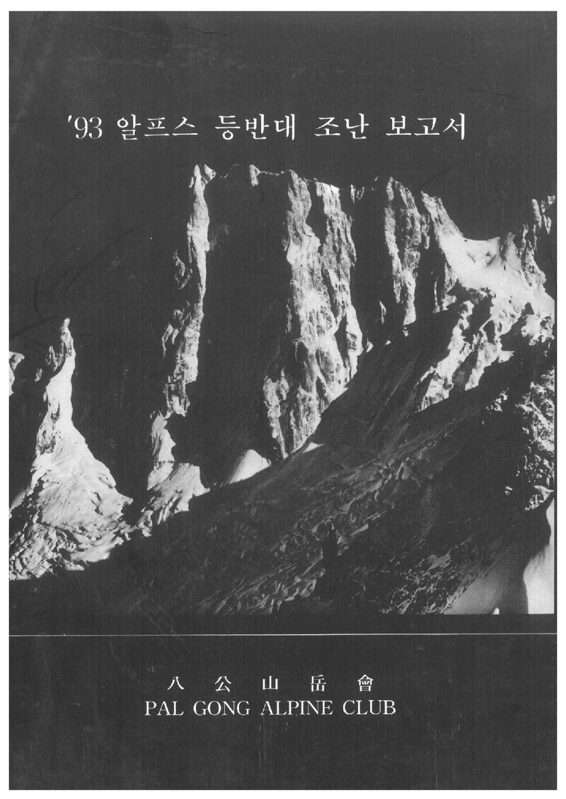 1993 팔공산악회 알프스 등반대 조난 보고서